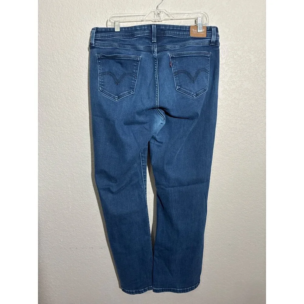 Levis 529 Jeans Womens Size 16 Curvy Bootcut Mid-Rise Stretch Dark Blue